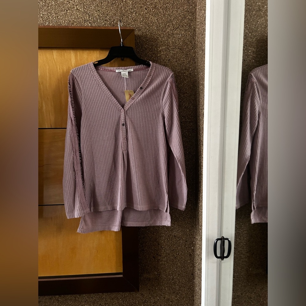 American Rag Cie Long Sleeve Knit Top, Women’s Large, NWT